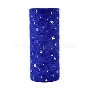Glitter Sequin Deco Mesh Ribbons, Tulle Fabric, for Wedding Party Decoration, Skirts Decoration Making, Royal Blue, 6 inch(150mm), 10yards/roll(OCOR-K004-A09)