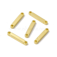 Rack Plating Brass Connector Charms, Real 18K Gold Plated, Long-Lasting Plated, Cadmium Free & Nickel Free & Lead Free, Letter Links, Letter.I, 14x2.5x1.5mm, Hole: 1mm(KK-C007-38G-I)