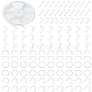 120Pcs 6 Style Acrylic L-Shaped Nose Ring, Nose Bone Rings, Piercing Body Jewelry for Her, Clear, 8~10.5x6~10x1~6mm, Pin: 0.7~0.8mm, 20pcs/style(AJEW-YW0001-11B)