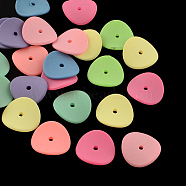 Spray Painted Fluorescent Acrylic Beads, Twisted Disc, Mixed Color, 15x15x3mm, Hole: 2mm, about 1870pcs/500g(MACR-R554-17)