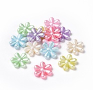 Imitation Pearl Acrylic Beads, Flower, Mixed Color, 23x21x5.3mm, Hole: 1.8mm, about 476pcs/500g(OACR-E013-25)