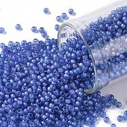 TOHO Round Seed Beads, Japanese Seed Beads, (934F) Frosted Purple Lined Light Sapphire, 11/0, 2.2mm, Hole: 0.8mm, about 3000pcs/10g(X-SEED-TR11-0934F)