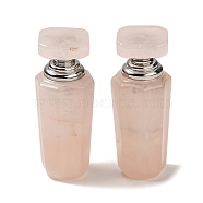 Natural Rose Quartz Dropper Perfume Bottles, with Stainless Steel Color Tone 304 Stainless Steel Findings, SPA Aromatherapy Essemtial Oil Empty Bottle, 2.2~2.35x2.2~2.35x6.9~7cm(DJEW-H010-03P-02)