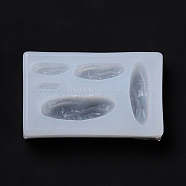 DIY Pendants Silicone Molds, Resin Casting Pendant Molds, For UV Resin, Epoxy Resin Jewelry Making, Baguette, White, 46x28x8mm, Inner Diameter: 3~8x8~25mm(DIY-Z010-12)