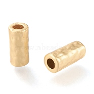 Eco-Friendly Matte Alloy Tube Beads, Column, Long-Lasting Plated, Cadmium Free & Nickel Free & Lead Free, Real 18K Gold Plated, 14x6.5mm, Hole: 3.5mm(PALLOY-N161-03-MG-NR)