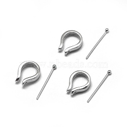 Anti-Tarnish Rhodium Plated 925 Sterling Silver Pendant Bails, Platinum, 10x8x2.5mm, Pin: 15.5x0.4mm(STER-L057-081A-P)