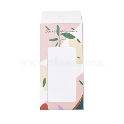 Paper Jewelry Display Cards, Jewelry Holder Card for Earrings, Necklaces Display, Rectangle with Clear Window, Leaf Pattern, 15.5x6.7x0.1cm, Hole: 8.5mm(DIY-B061-10A)