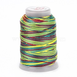 5 Rolls 12-Ply Segment Dyed Polyester Cords, Milan Cord, Round, Yellow Green, 0.4mm, about 71.08 Yards(65m)/Roll(WCOR-P001-01B-018)
