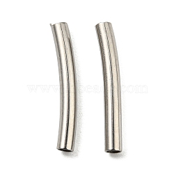 Non-Tarnish 304 Stainless Steel Tube Beads, Curved Tube, Stainless Steel Color, 15x2mm, Hole: 1.4mm(STAS-B047-27A-P)