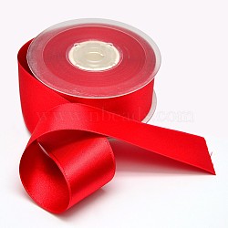 Grosgrain Ribbon, Christmas Ribbon, for Wedding Festival Decoration, Red, 1-1/2 inch(38mm), about 100yards/roll(91.44m/roll)(SRIB-L014-38mm-250)