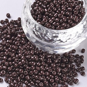 Baking Paint Glass Seed Beads, Coconut Brown, 12/0, 1.5~2mm, Hole: 0.5~1mm, about 30000pcs/bag