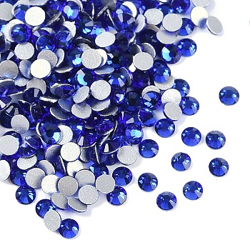 Glass Flat Back Rhinestone, Grade A, Back Plated, Faceted, Half Round, Cobalt, SS10, 2.7~2.8mm, 1440pcs/bag