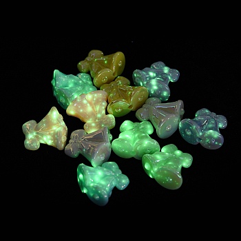UV Plating Opaque Luminous Acrylic Beads, Iridescent, Christmas Bell, Mixed Color, 25.5x27x13mm, Hole: 2.6mm