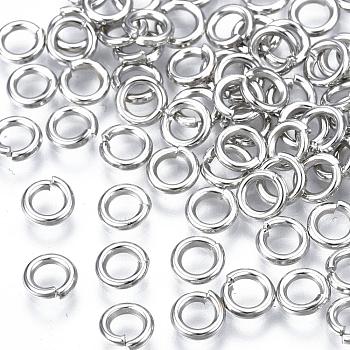 Platinum Plated Brass Round Jump Rings Jewelry Findings Accessories, Cadmium Free & Nickel Free & Lead Free, 18 Gauge, 5x1mm, Inner Diameter: 3mm, about 120pcs/10g