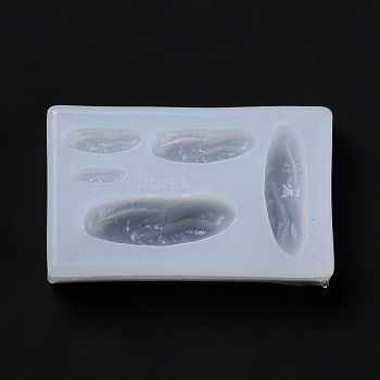 DIY Pendants Silicone Molds, Resin Casting Pendant Molds, For UV Resin, Epoxy Resin Jewelry Making, Baguette, White, 46x28x8mm, Inner Diameter: 3~8x8~25mm