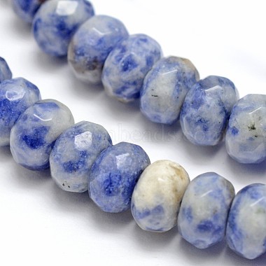 8mm Abacus Blue Spot Stone Beads