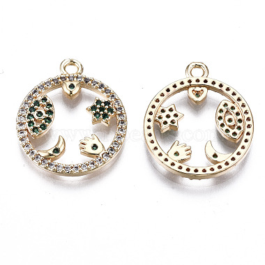 Brass Micro Pave Cubic Zirconia Pendants(KK-S359-132C-RS)-2