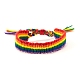 Браслет из плетеного шнура из полиэстера с радужным флагом(PW-WG85989-02)-1