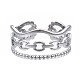 304 Stainless Steel Cable Chain Open Cuff Ring(RJEW-T023-40P)-1