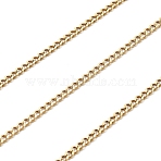 316L Surgical Stainless Steel Curb Chains, Unwelded, Ion Plating(IP), with Spool, Golden, 3x2x0.6mm(CHS-H115-01A-G)