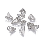 Tarnish Resistant 304 Stainless Steel Bead Cap, 2-Petal, Stainless Steel Color, 12x10.5x8mm, Hole: 1.4mm(STAS-P236-15P)