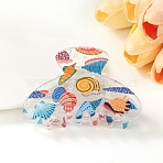 Transparent PVC Claw Hair Clips, Sea Animal Pattern Claw Hair Clips, Colorful, 52x89mm(PW-WGF0C26-06)
