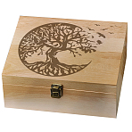 Rectangle Wooden Memory Keepsake Boxes with Lids, for Anniversary, Wedding, Memory, Birthday, Valentines Day, Tree, 24.5x19.5x10.3cm(CON-WH0101-004)