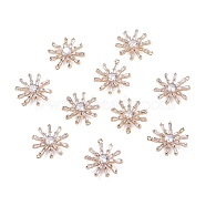 Brass Micro Pave Clear Cubic Zirconia Pendants, Flower, Real 18K Gold Plated, 16.8x15.6x3.7mm, Hole: 0.8mm(KK-I659-03G)