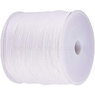 Round Waxed Polyester Cords, Twisted Cords, White, 0.5mm, about 106m/roll(YC-PH0002-04A-0.5mm)