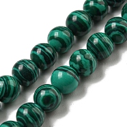 Synthetic Malachite Beads Strands, Round, 6mm, Hole: 0.7mm, about 67pcs/strand, 15.55''(39.5cm)(G-B071-F01-02)