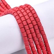 Polymer Clay Bead Strands, Column, FireBrick, 5~7x6mm, Hole: 1.5~2mm, about 61~69pcs/strand, 15.74 inch(CLAY-T001-C27)