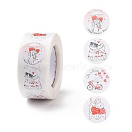 Valentine's Day Round Paper Stickers, Adhesive Labels Roll Stickers, Gift Tag, for Envelopes, Party, Presents Decoration, Mixed Patterns, 25x0.1mm, 500pcs/roll(DIY-I107-04)