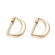 Brass Screw Carabiner Lock Charms, for Necklaces Making, Real 18K Gold Plated, Polishing, Letter, Letter.D, 34x25x2.5mm, Screw: 7x5mm(KK-I663-01G-D)