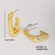 Fashionable Cute Geometric Shape Earrings for Hot Personalized Matching, Golden, 29.8x22.2mm(WX1077-12)