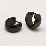 Personalized Unisex 304 Stainless Steel Huggie Hoop Earrings, Gunmetal, 12x13x5.5mm, Pin: 0.8mm(EJEW-G121-47-3)