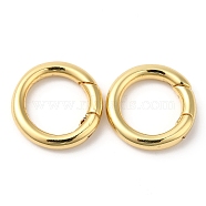 Brass Spring Gate Rings, Cadmium Free & Lead Free, Long-Lasting Plated, Ring, Real 18K Gold Plated, 15x14.5x3mm(KK-R143-24G)
