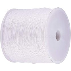 Round Waxed Polyester Cords, Twisted Cords, White, 0.5mm, about 106m/roll(YC-PH0002-04A-0.5mm)