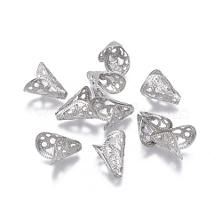 Tarnish Resistant 304 Stainless Steel Bead Cap, 2-Petal, Stainless Steel Color, 12x10.5x8mm, Hole: 1.4mm(STAS-P236-15P)