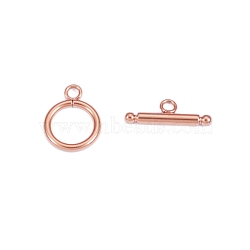 Stainless Steel Toggle Clasps, Ring, Rose Gold, 3~14x10~22mm(PW-WG4910C-02)