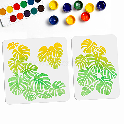 2Pcs 2 Styles PET Hollow Out Drawing Painting Stencils, for DIY Scrapbook, Photo Album, Leaf Pattern, 297~300x210~300mm, 1pc/style(DIY-WH0411-019)