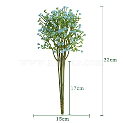 Plastic Imitation Babysbreath, Artificial Flower Bouquets, for Wedding Bouquet Floral Arrangement Table Decoration, Deep Sky Blue, 320mm(PW-WG7512D-04)