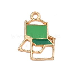 Camping Equipment Series Alloy Enamel Pendants, Golden, Stool, 20.5x15.5x1.5mm, Hole: 1.6mm(FIND-Z064-04F)