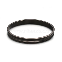 Fashionable Unisex 304 Stainless Steel Bangles, Gunmetal, 50x59mm(BJEW-L552-02E-6mm)