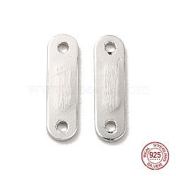 Anti-Tarnish 925 Sterling Silver Links, Chain Tabs, with 925 Stamp, Platinum, 8.5x2.5x0.5mm, Hole: 0.7mm(STER-D006-08P)