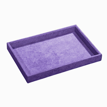 Synthetic Wood Jewelry Displays, Covered with Velvet, Lilac, 350x240x32mm