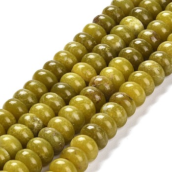 Natural Lemon Jade Beads Strands, Rondelle, 10x6mm, Hole: 1mm, about 61pcs/strand, 15.20 inch(38.6cm)