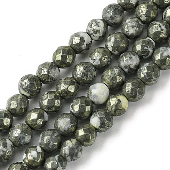 Natural Gemstone Beads Strands, Faceted Round, 5.5~6mm, Hole: 1mm, about 69pcs/strand, 15.35~15.55''(39~39.5cm)