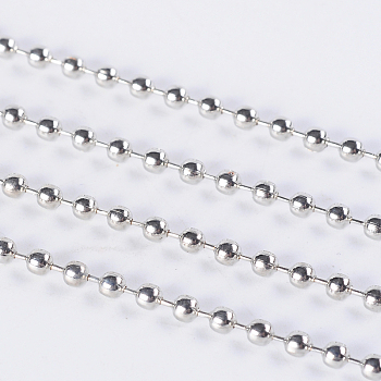 Iron Ball Chains, Soldered, Platinum Color, with Spool, Bead: 2.4mm, about 328.08 Feet(100m)/roll