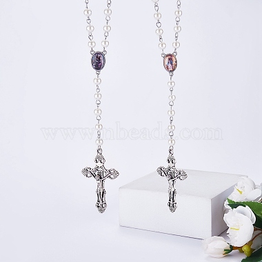 5Pcs Rosary Bead Necklace(NJEW-SW00017)-4