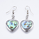 Abalone Shell/Paua Shell Dangle Earrings(EJEW-F147-A10)-1